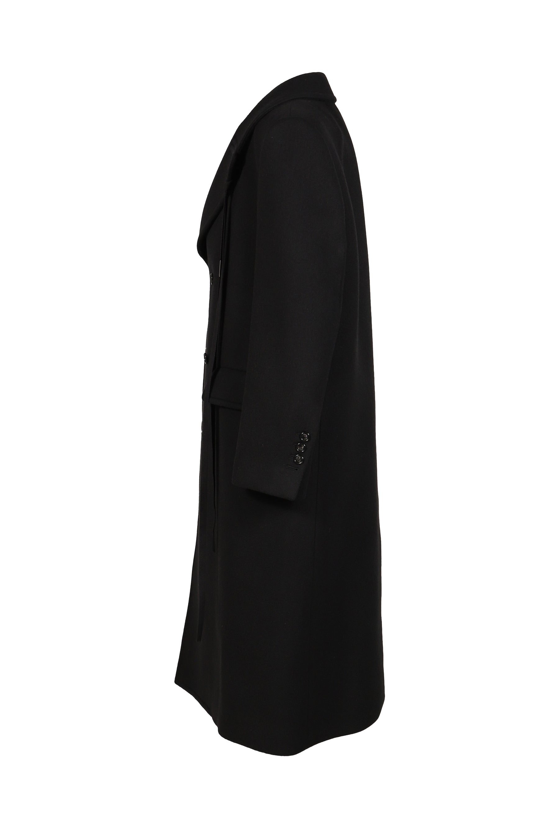 JAKE HIGH COMFORT PICK LAPEL DOUBLE BREASTED COAT / BLK