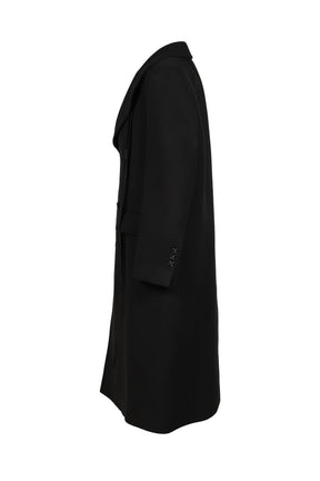 JAKE HIGH COMFORT PICK LAPEL DOUBLE BREASTED COAT / BLK