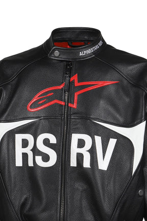 CHIEF BOMBER LEATHER JACKET / BLK