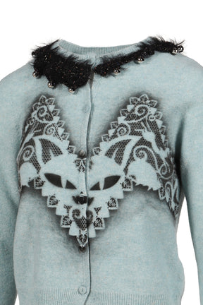 FELINE AIRBRUSH CARDIGAN / BLU