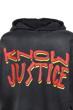 KNOW JUSTICE KNOW PEACE HOODIE / BLK