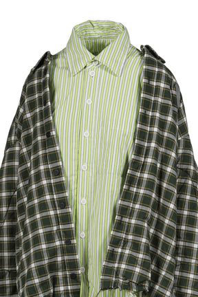 UPCYCLED DOUBLE SHIRT-JACKET / GRN