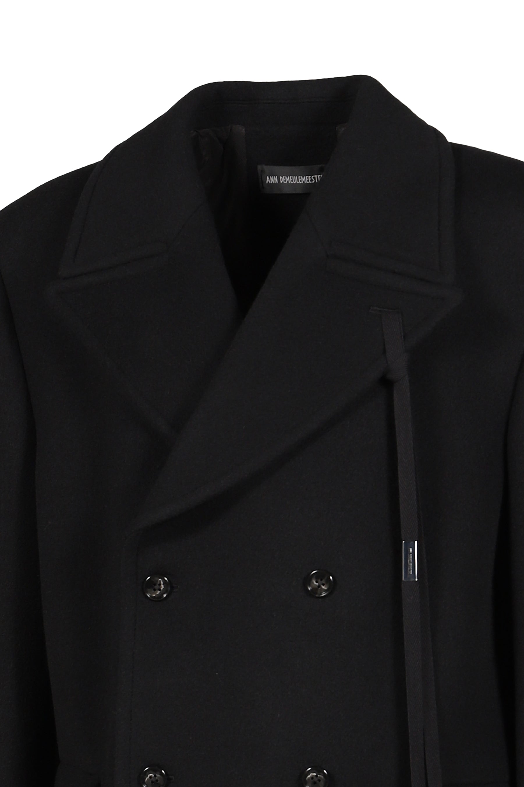 JAKE HIGH COMFORT PICK LAPEL DOUBLE BREASTED COAT / BLK
