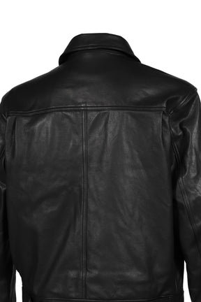 GOAT SKIN POCKET TRUCKER JACKET / BLK