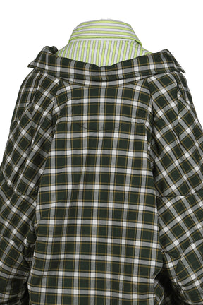UPCYCLED DOUBLE SHIRT-JACKET / GRN