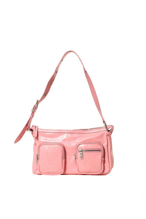 OUTPOCKET HOBO / CANDY PINK GLOSSY PLAIN