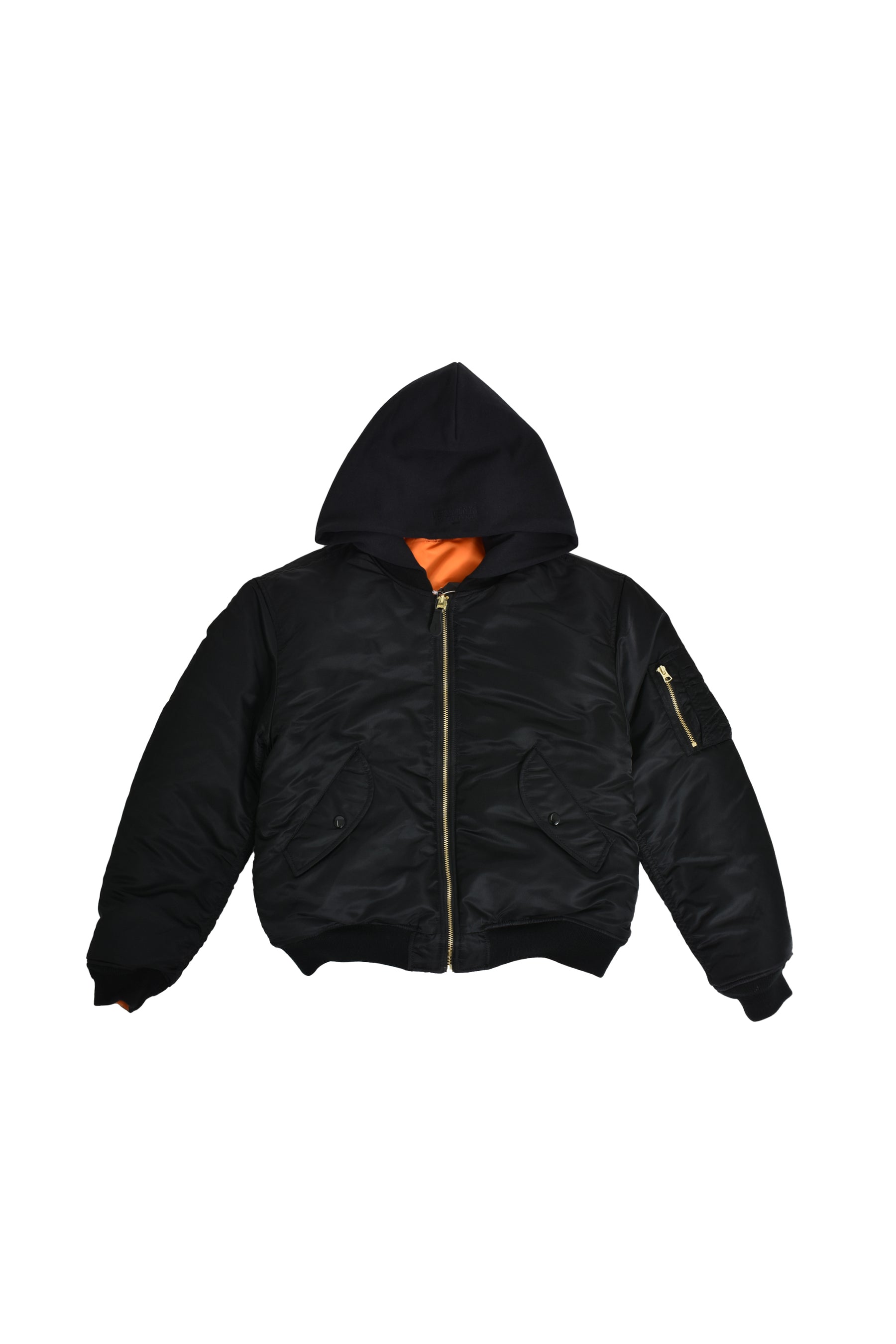 KIDS HOODED BOMBER JACKET / BLK