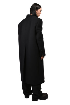 JAKE HIGH COMFORT PICK LAPEL DOUBLE BREASTED COAT / BLK