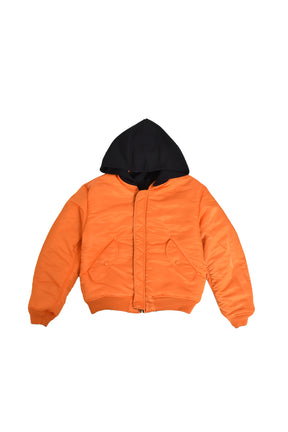 KIDS HOODED BOMBER JACKET / BLK