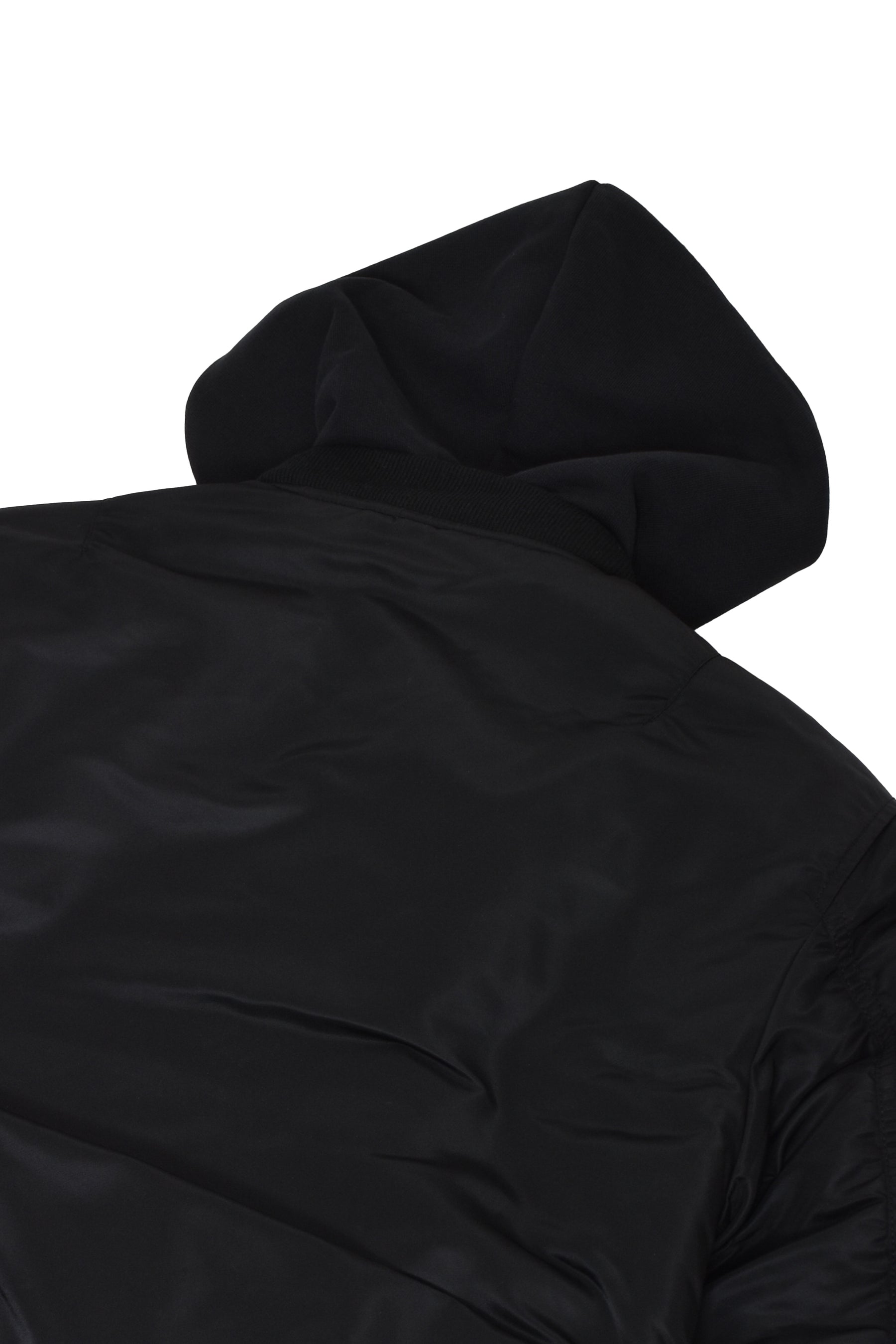 KIDS HOODED BOMBER JACKET / BLK