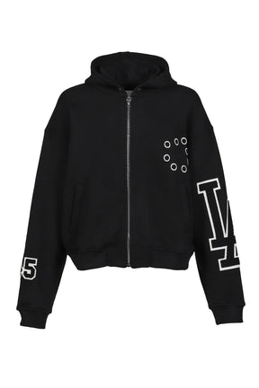 HOODIE WITH LA PATCHES / BLACK