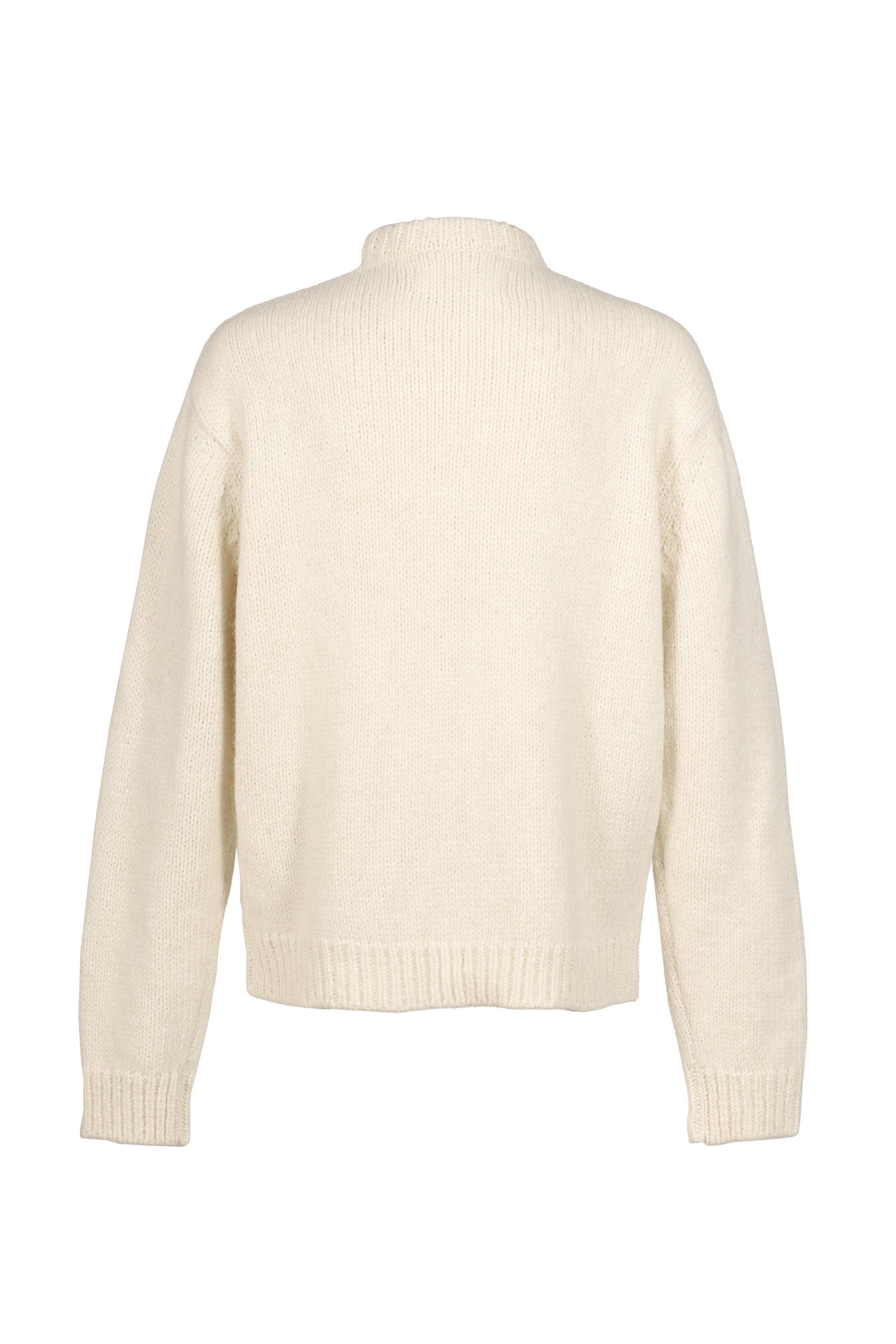 UNISEX TEXT SWEATER KNIT / WHT