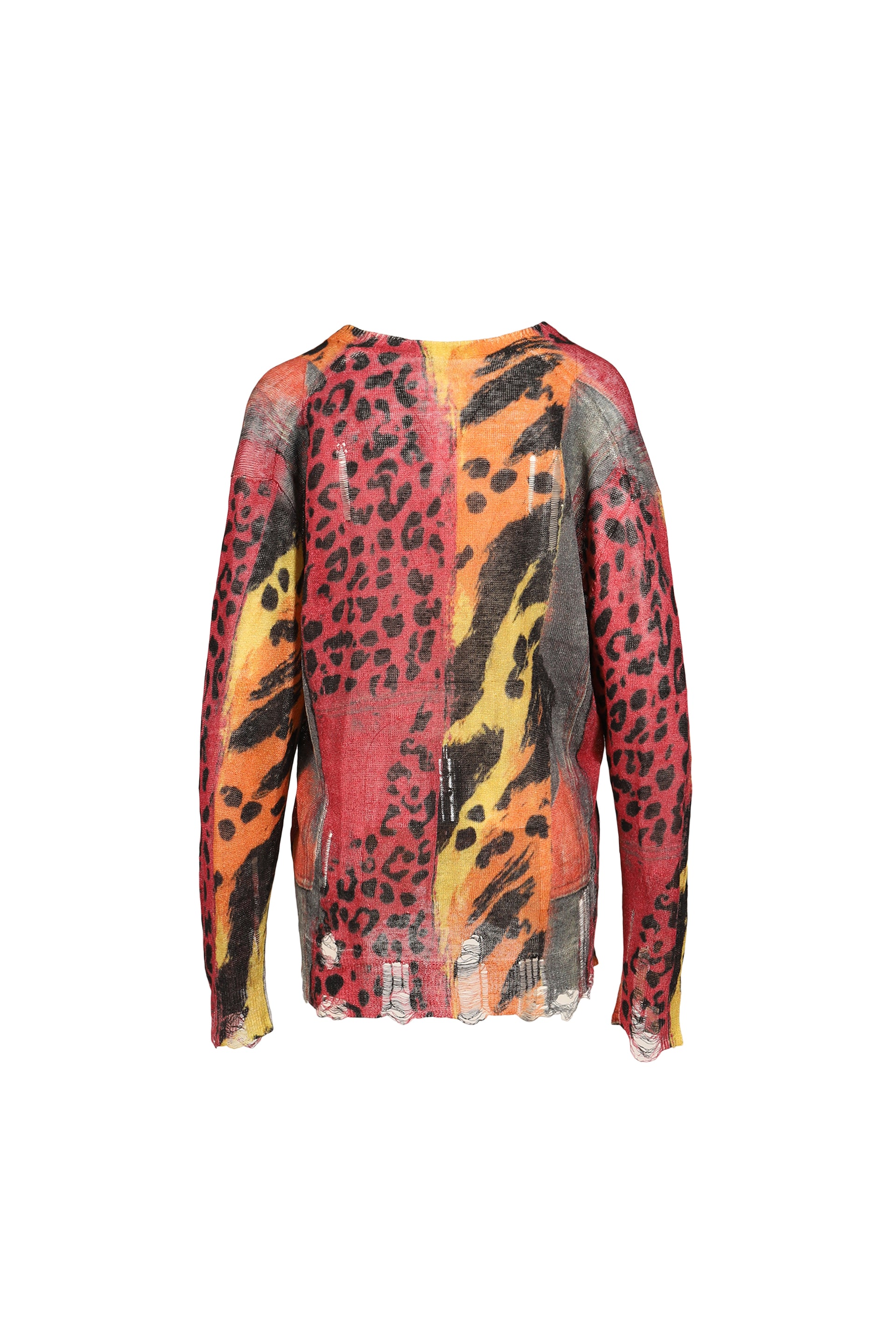 PRINTED BOYFRIEND CARDIGAN / PNK ORG