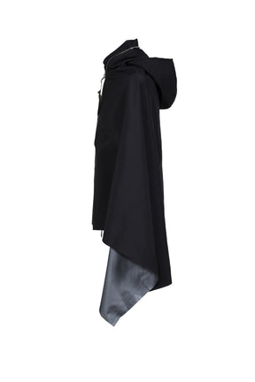 HOODED CAPE / BLK