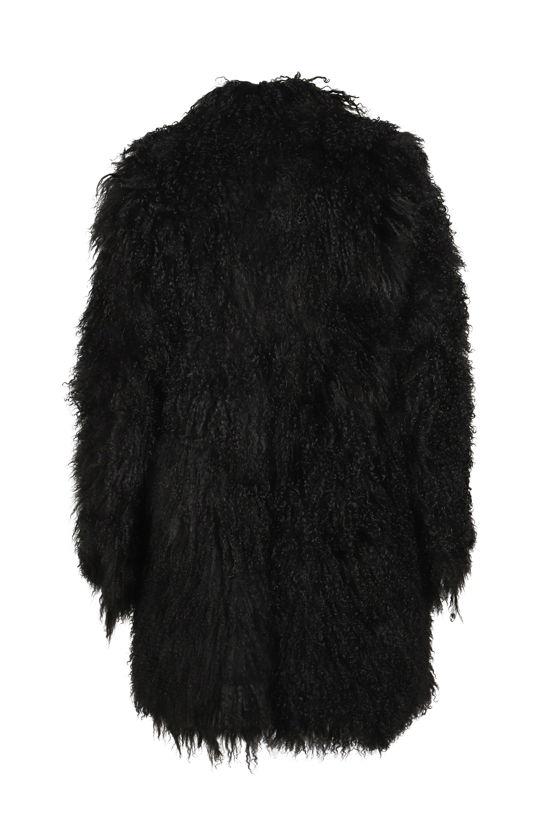 "PROXENETE" REVERSIBLE MONGOLIAN LAMBSKIN COAT / NOIR