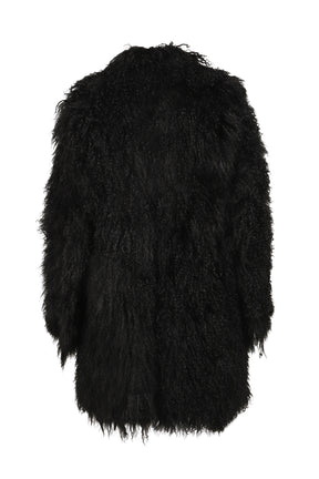 "PROXENETE" REVERSIBLE MONGOLIAN LAMBSKIN COAT / NOIR