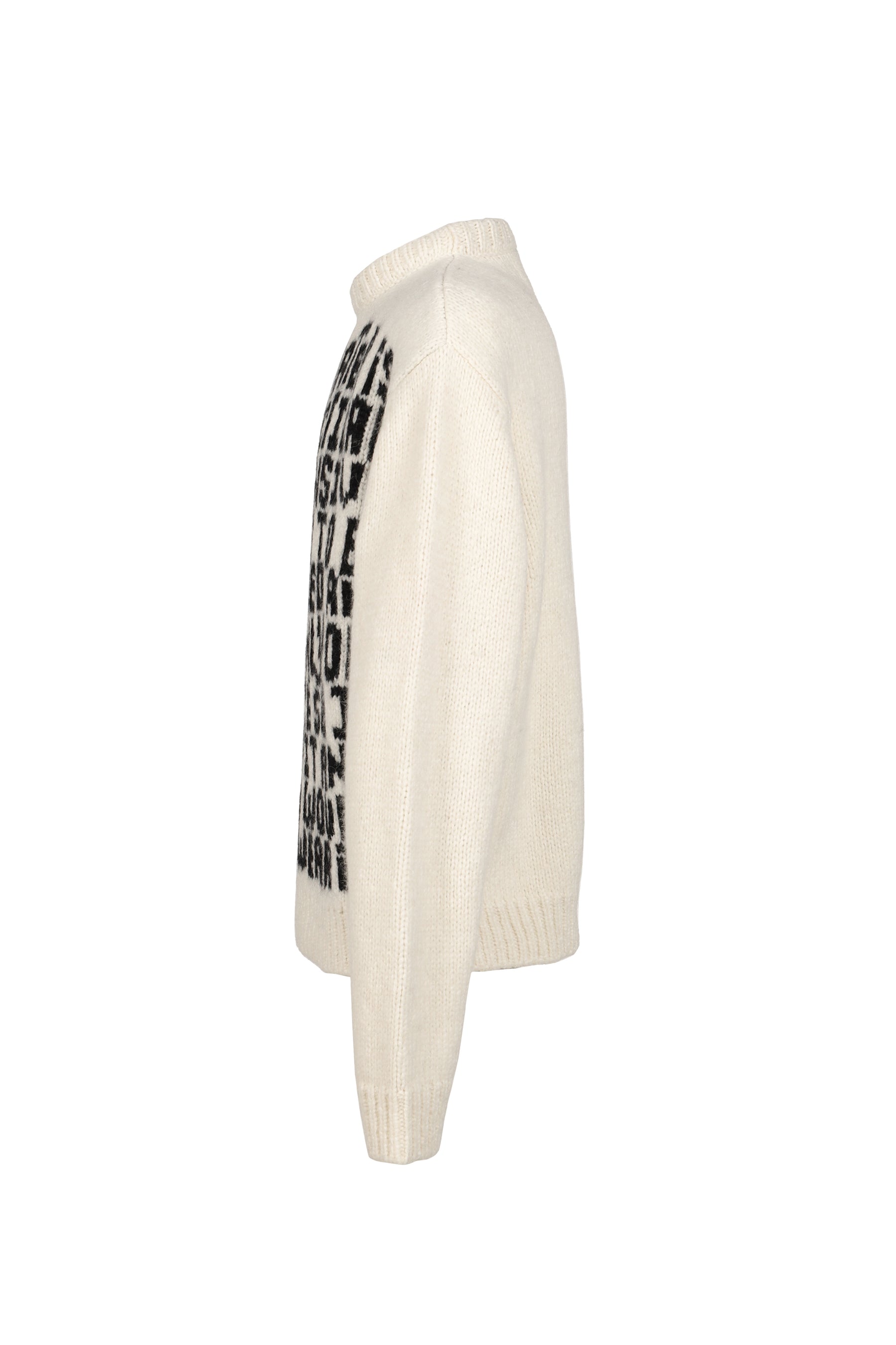 UNISEX TEXT SWEATER KNIT / WHT