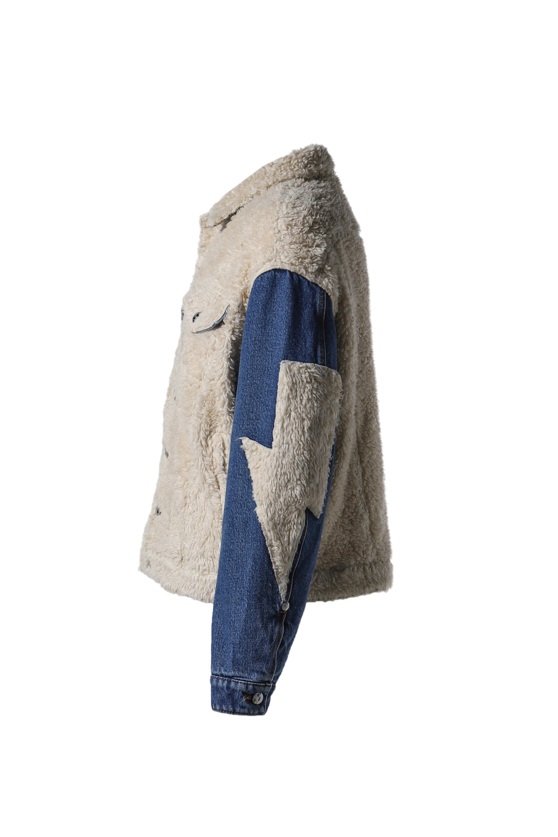 LIGHTNING SHERPA DENIM TRUCKER / STAR WHT