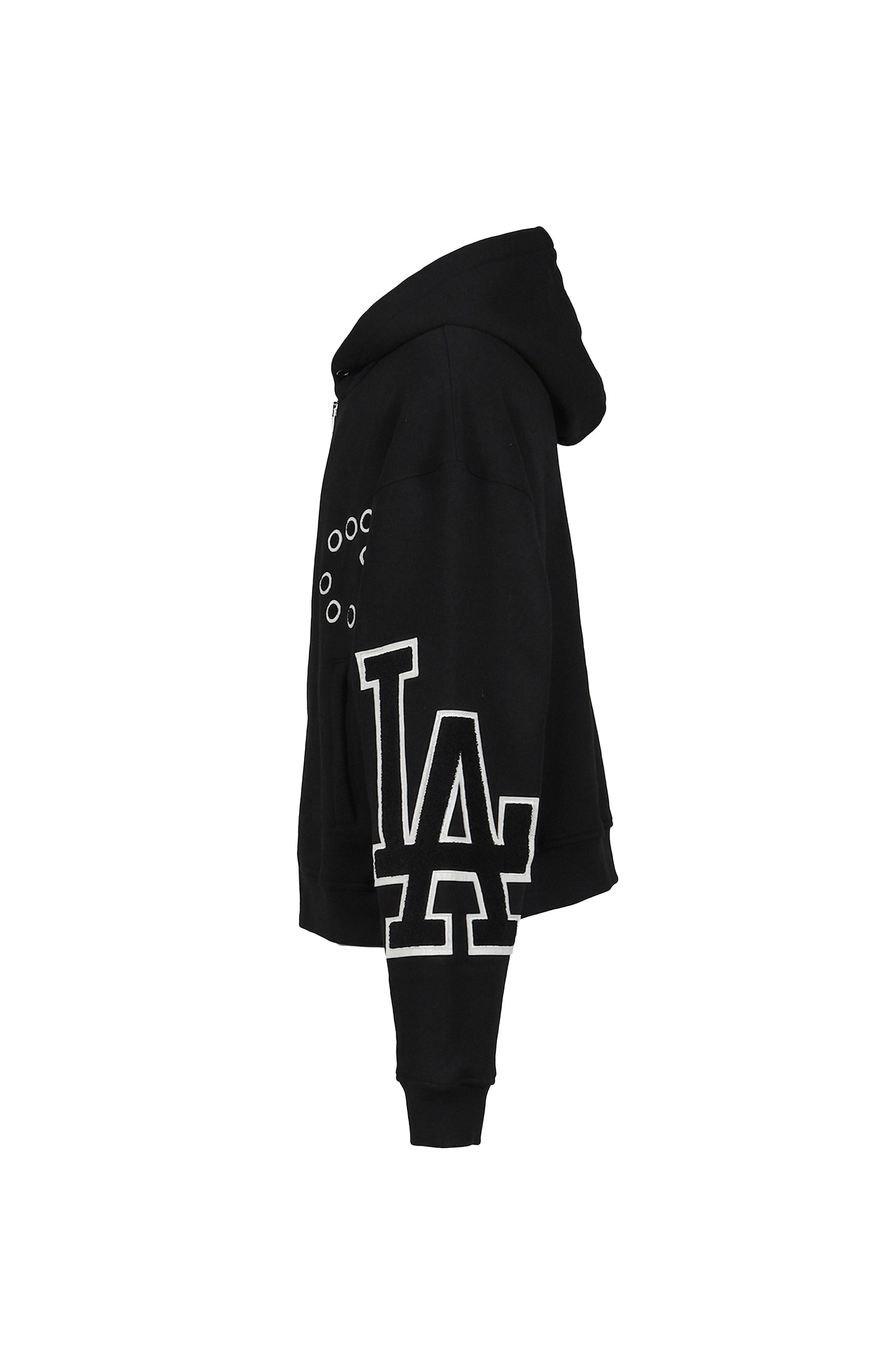 HOODIE WITH LA PATCHES / BLACK