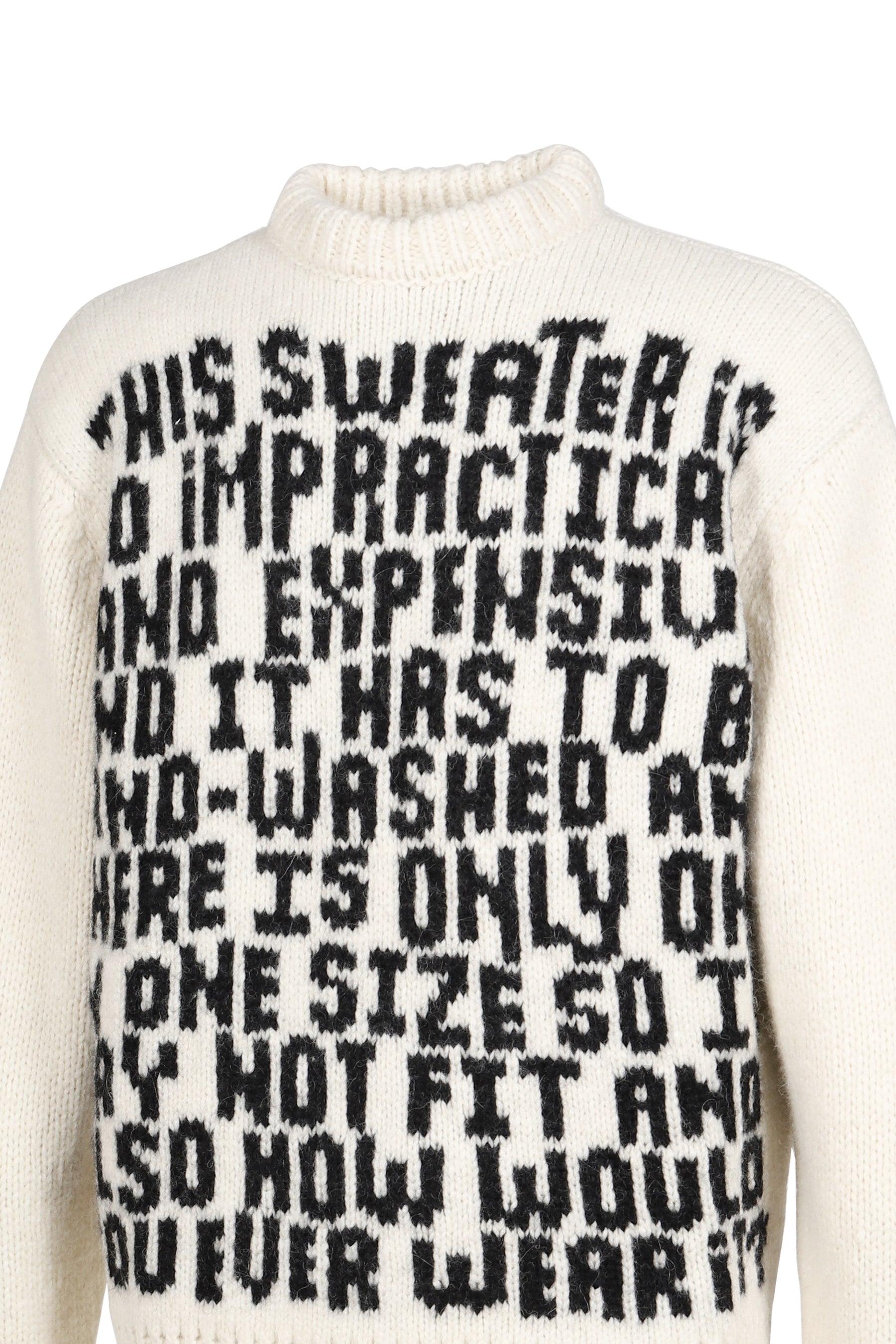 UNISEX TEXT SWEATER KNIT / WHT