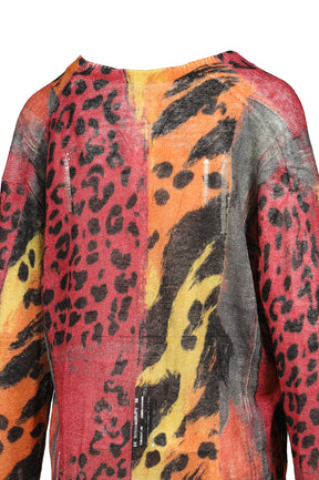 PRINTED BOYFRIEND CARDIGAN / PNK ORG