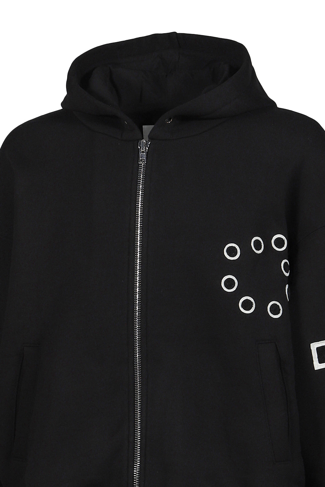 HOODIE WITH LA PATCHES / BLACK