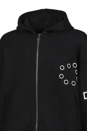 HOODIE WITH LA PATCHES / BLACK