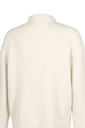 UNISEX TEXT SWEATER KNIT / WHT