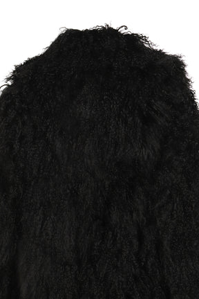 "PROXENETE" REVERSIBLE MONGOLIAN LAMBSKIN COAT / NOIR