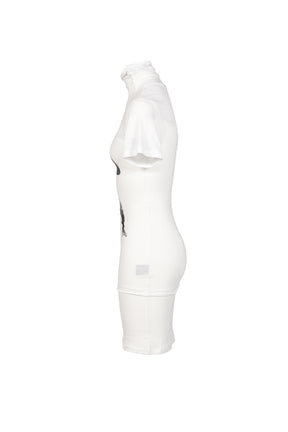 PRIMATE TURTLENECK DRESS / WHT