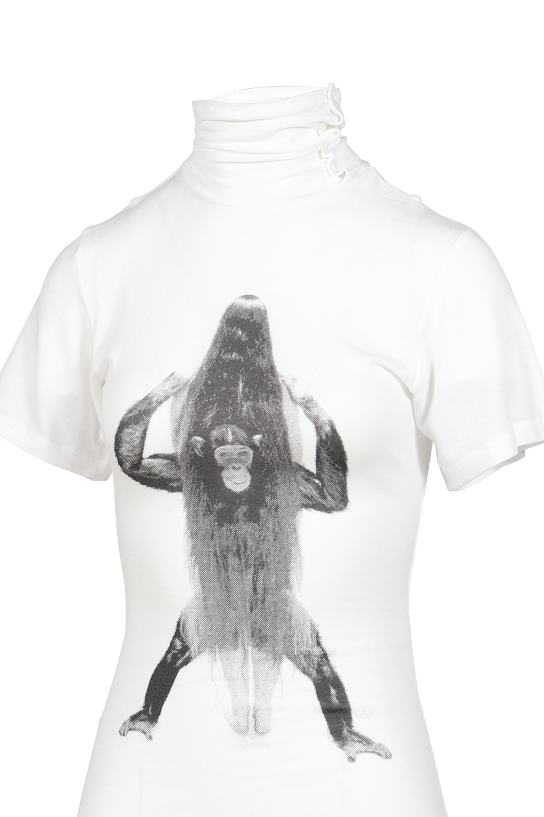 PRIMATE TURTLENECK DRESS / WHT