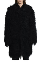 "PROXENETE" REVERSIBLE MONGOLIAN LAMBSKIN COAT / NOIR