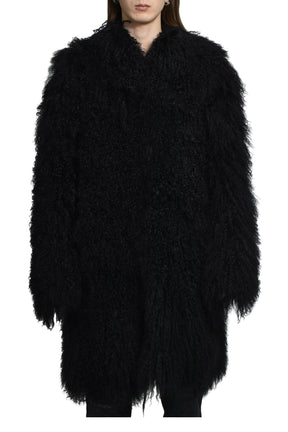 "PROXENETE" REVERSIBLE MONGOLIAN LAMBSKIN COAT / NOIR