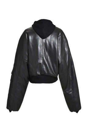 BERLIN CROPPED BOMBER JACKET / BLK