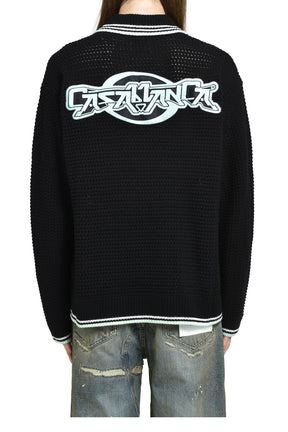 EMBROIDERED FAUX CROCHET SHIRT / BLK