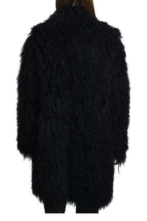 "PROXENETE" REVERSIBLE MONGOLIAN LAMBSKIN COAT / NOIR
