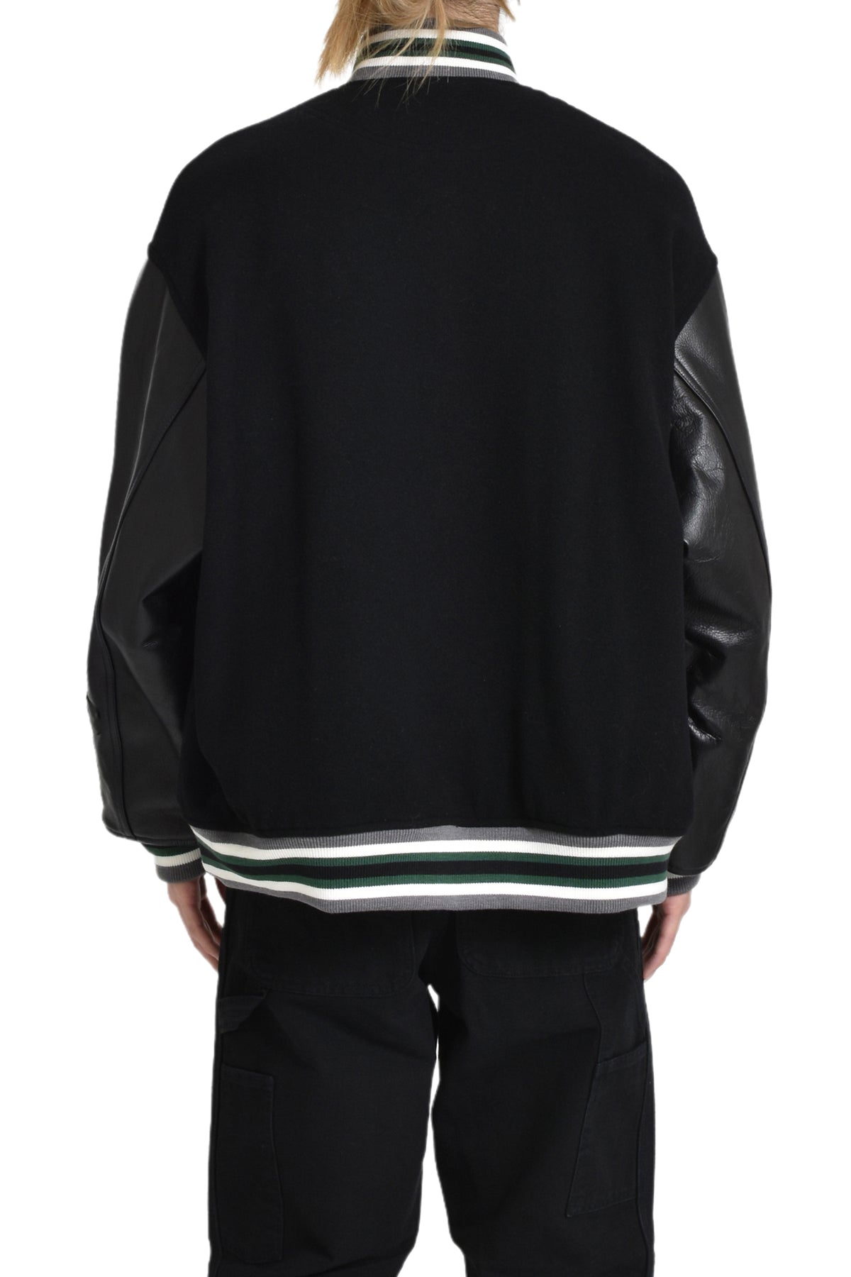 PATCHED STADIUM JACKET / BLK