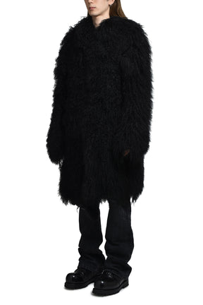 "PROXENETE" REVERSIBLE MONGOLIAN LAMBSKIN COAT / NOIR