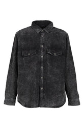 CORDUROY PADDED OVERSHIRT / BLK