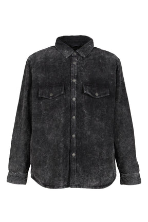 CORDUROY PADDED OVERSHIRT / BLK