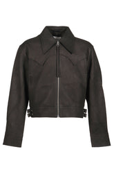 KUMO RAW EDGE LEATHER JACEKT *BLISTERED SHEEP / BLK