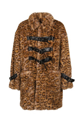 BELTED CHEMICAL FUR COAT / MULTI