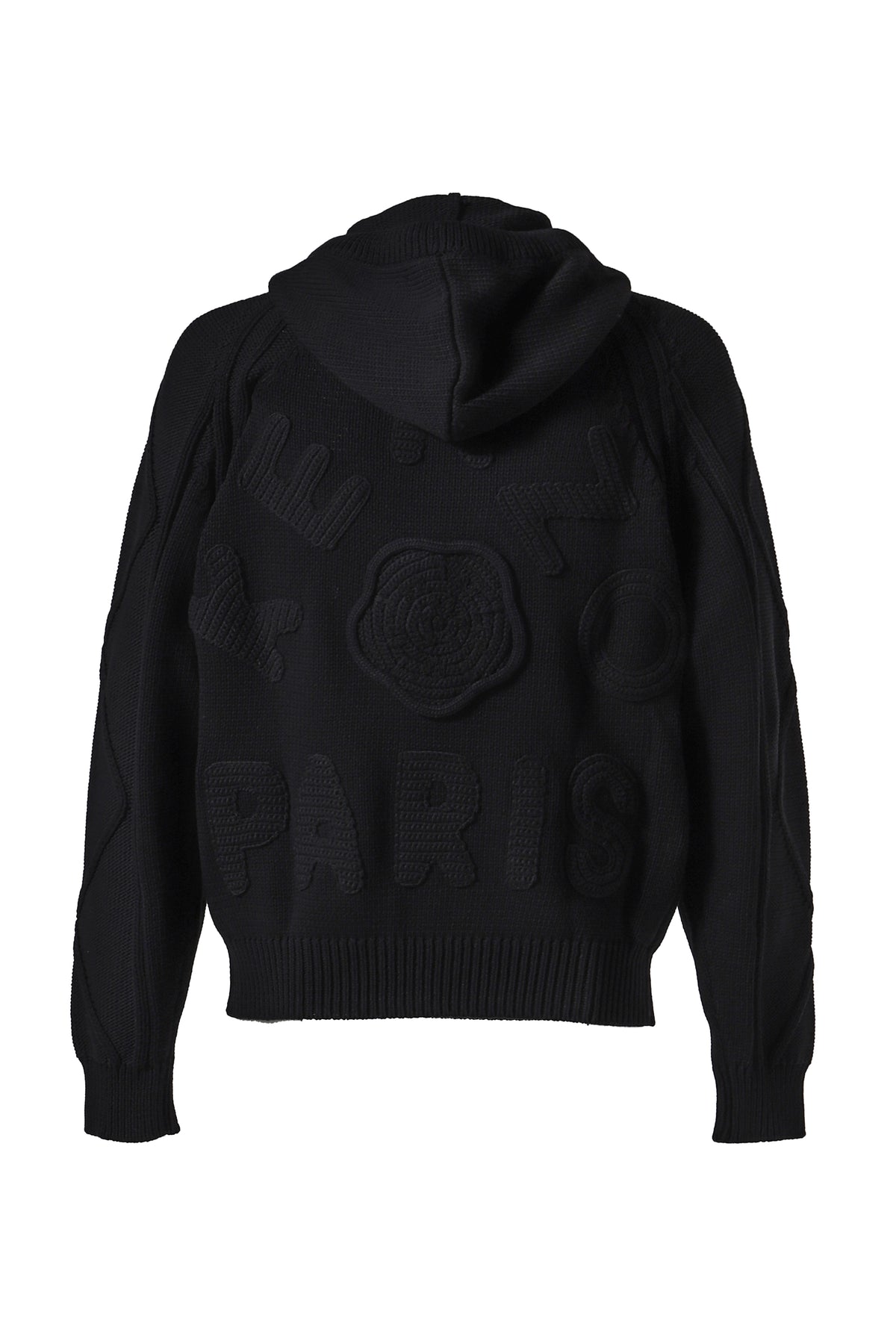 CABLE HOODIE / BLK