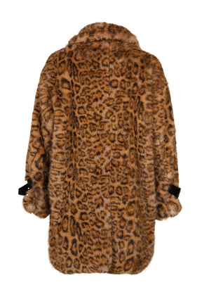 BELTED CHEMICAL FUR COAT / MULTI