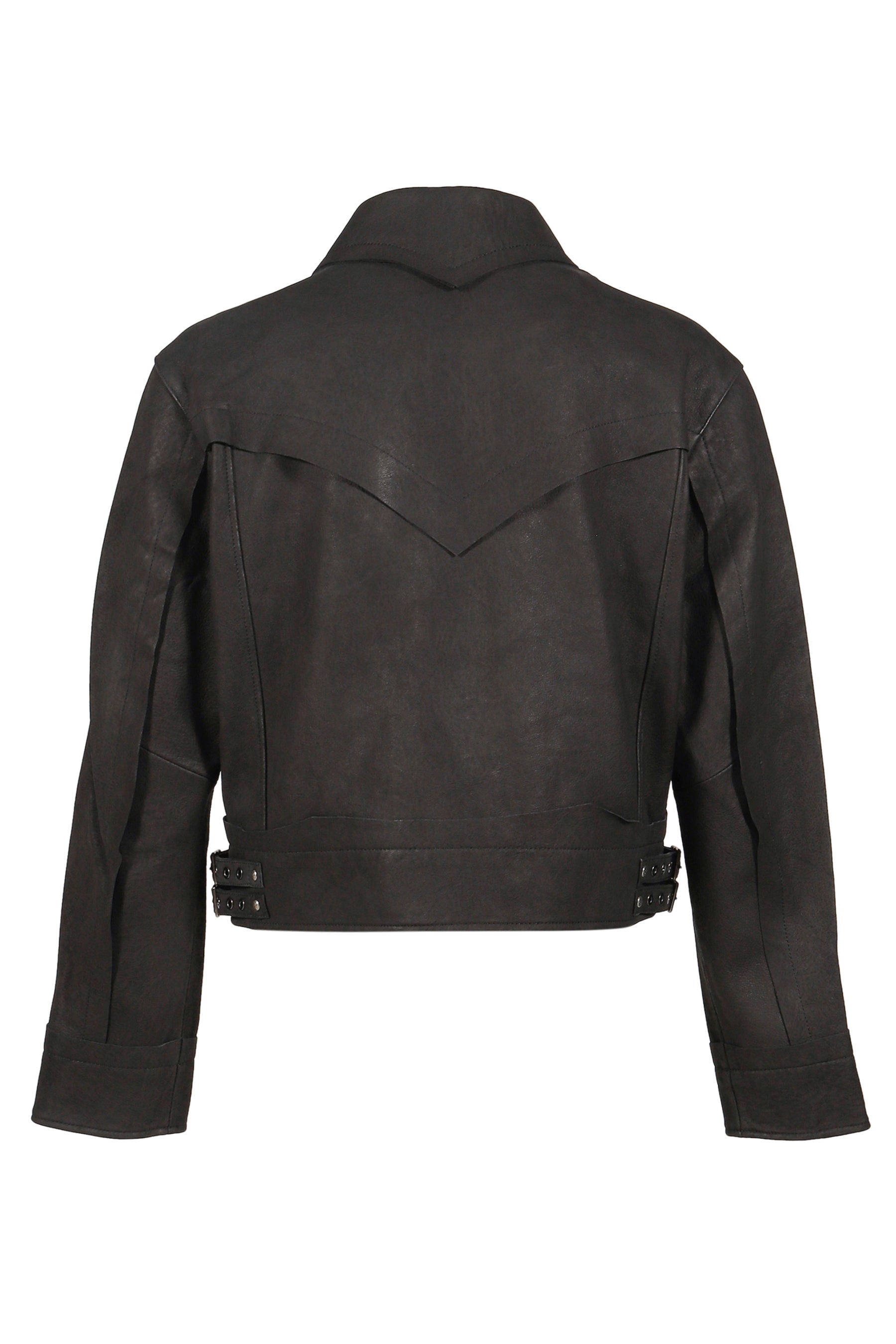 KUMO RAW EDGE LEATHER JACEKT *BLISTERED SHEEP / BLK