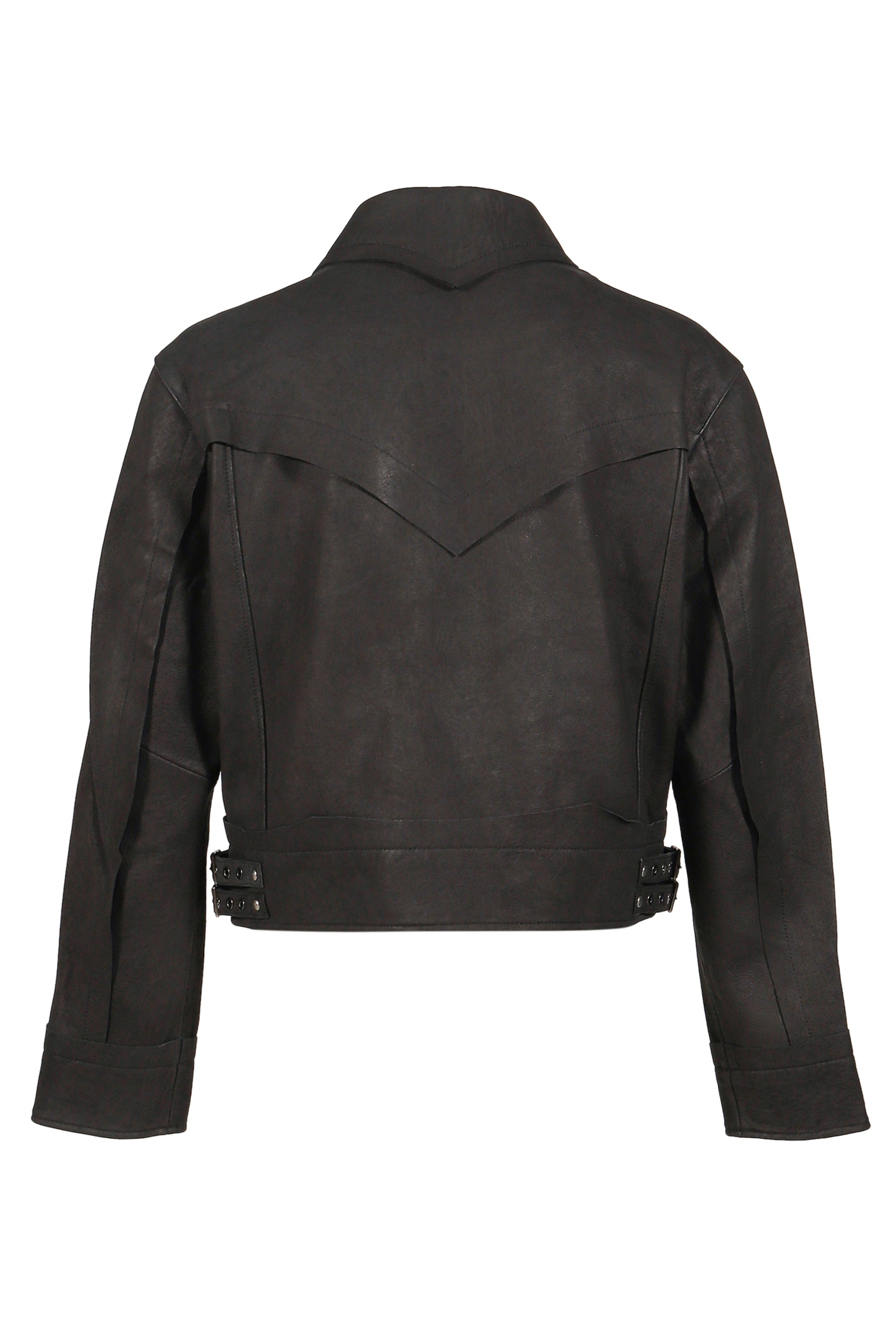 KUMO RAW EDGE LEATHER JACEKT *BLISTERED SHEEP / BLK