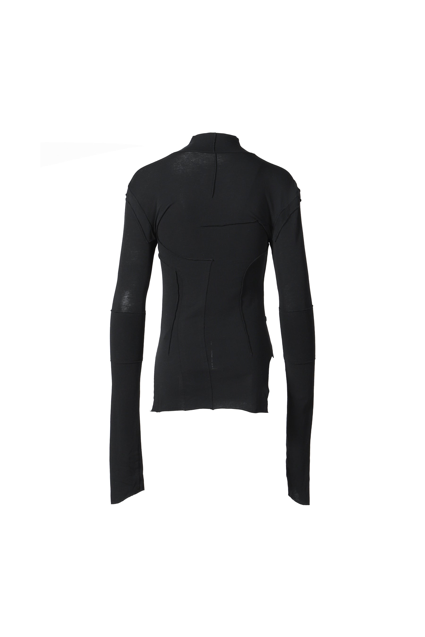 GAUZE HIGH NECK TOP / BLK