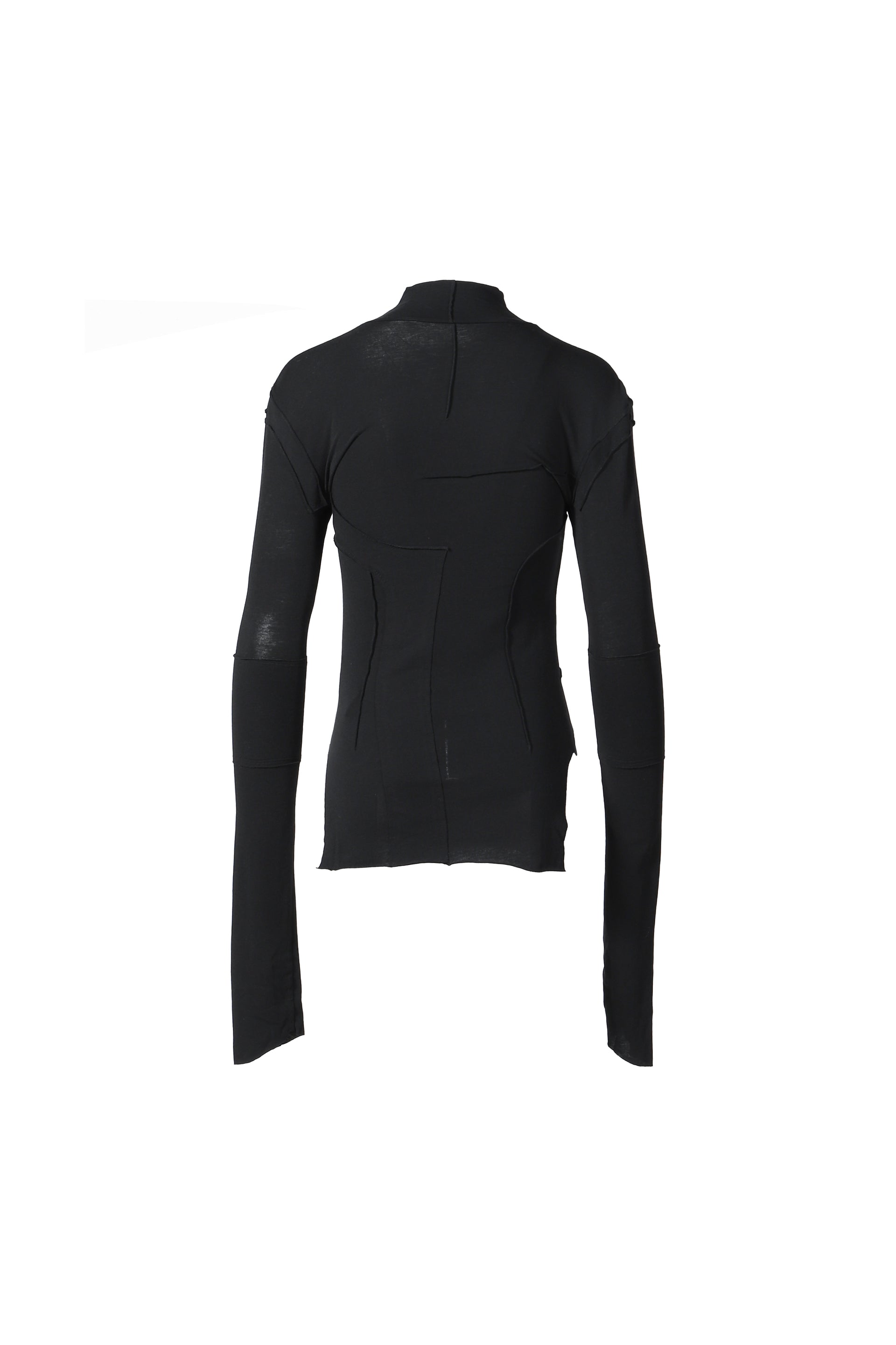 GAUZE HIGH NECK TOP / BLACK 