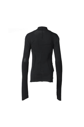 GAUZE HIGH NECK TOP / BLK