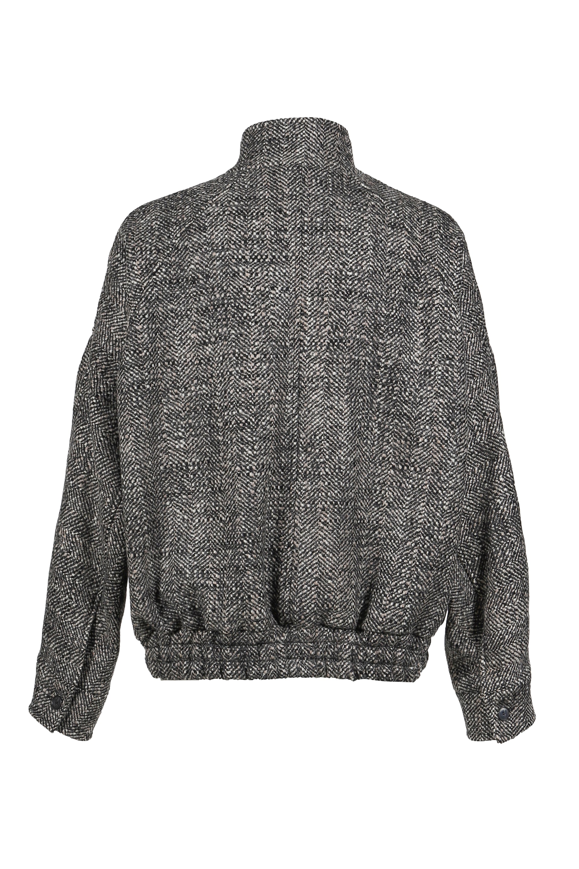 LEE - HERRINGBONE WOOL BOMBER JACKET / NUT BLK